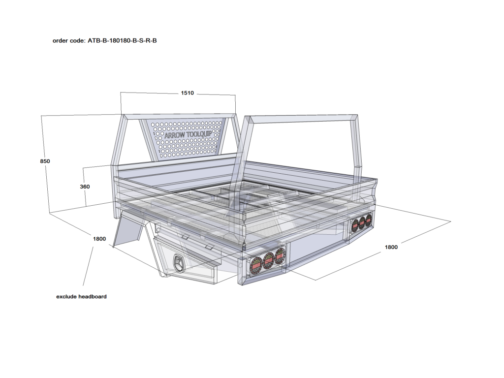 ALUMINIUM UTE TRAY 3 ATB-B-180180-B-S-R-B